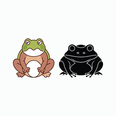 Cute Frog Cartoon Icon Set Vector Illustration