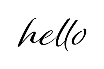 hello - 手書き風のかわいい筆跡の、hello（ハロー）の文字
