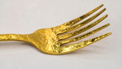 Gold-plated fork, close-up