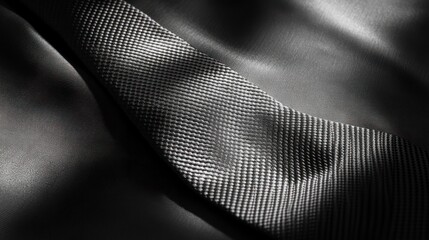Sophisticated interplay of light and shadow unveiling the intricate texture of draped carbon fabric