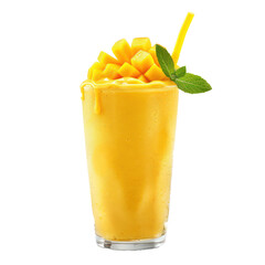 Mango Smoothie drink front view isolate on transparency background