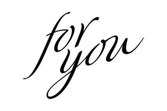 for you - 手書きの筆記体で書いた、for you（あなたへ）のレタリング（カリグラフィー）によるロゴマーク
