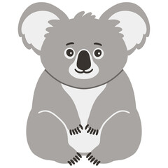 cartoon illustration of a sitting koala 