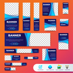 Obraz na płótnie Canvas Corporate Business web banner template. vector Web set banner template, vertical, horizontal, square with multisizes. suitable for website ads, cover page, social media post, flyer and more 
