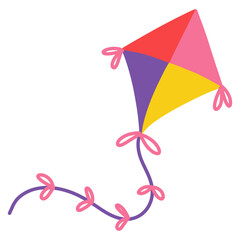 illustration of a colorful kite cartoon 