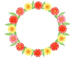 Fototapeta premium Colorful flower wreath