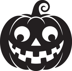 Twisted Smile Jack-o’-Lantern Halloween Silhouette Vector