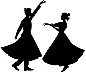 silhouette of a dancing couple