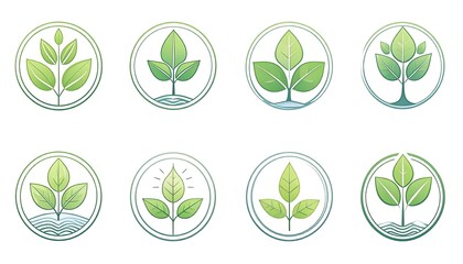 Eight Green Leaf Logo Designs