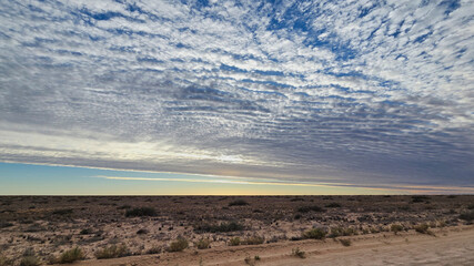 striking desert scene early morning