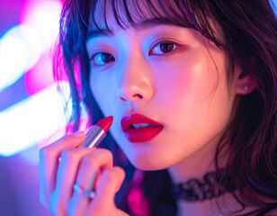 ネオンの化粧品の広告