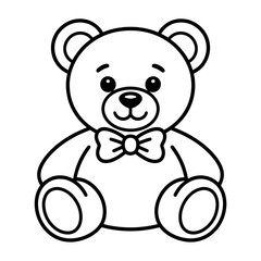 A teddy bear illustration vector style coloring page