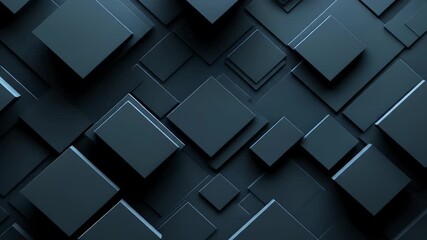 Abstract geometric pattern of overlapping dark gray squares - Powered by Adobe