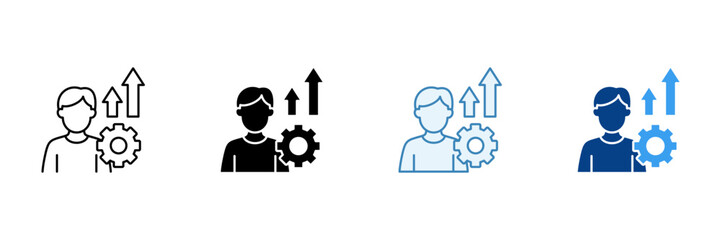 Skill Enhancement  Icon Set Multiple Style Collection