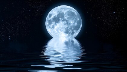 Full moon reflected in water (2)