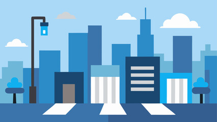 Fototapeta premium Illustration of city skyline with clouds