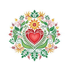 heart with flowers