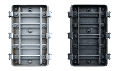 Fototapeta premium Detailed Gray Metal Texture with Industrial Design on Transparent Background