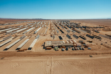 Solar Power Plant Under Construction in Atacama Desert Chile