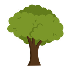 Cartoon Forest Tree Illustration Green Nature Design
