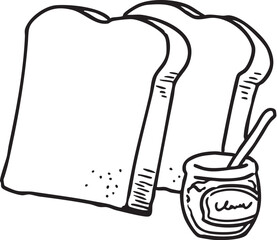 食パン2枚とイチゴジャム