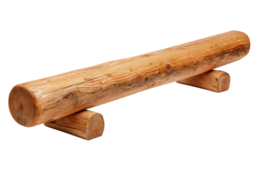 Rustic wooden log push up bar for calisthenics.