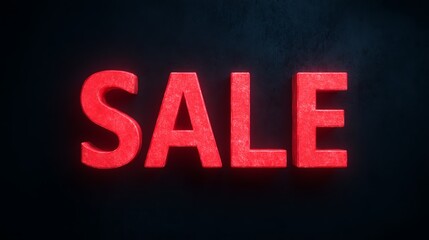 Bold typography flyer with glowing SALE letters, Black Friday retail design