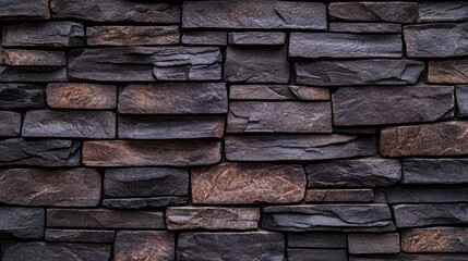 Textured dark stone wall with a rustic appearance