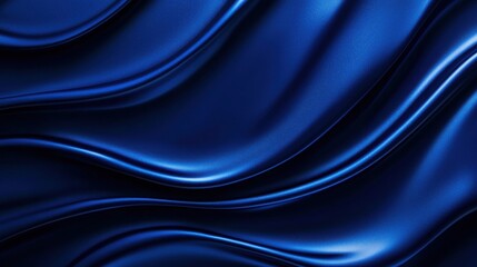 Obraz premium Elegant blue satin fabric with flowing texture