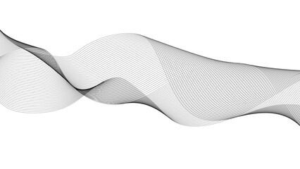 Abstract vector background with black wavy lines. Digital frequency track equalizer. Stylized line art background.
