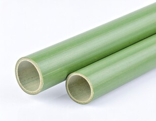 Green bamboo tubes, different sizes