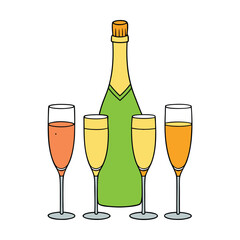 Golden champagne sparkles in elegant flutes, symbolizing celebration, joy, and luxury. A timeless image of toasting moments, parties, and special occasions.
