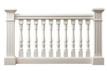 Naklejka premium Elegant white classic architectural balustrade isolated on white.