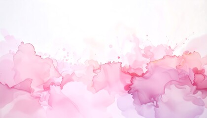 Obraz premium Pink and White Abstract Ink Wash