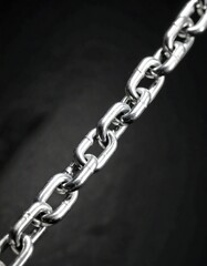 Obraz premium Metal Chain Close-up on Dark Background