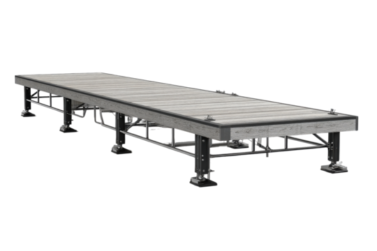 Long industrial roller conveyor system for automated material handling.
