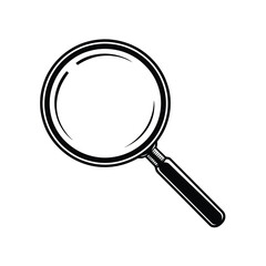 Vintage magnifying glass illustration on white background