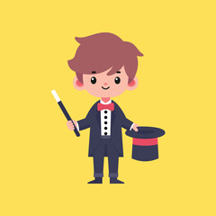 Magician Boy Character Vector