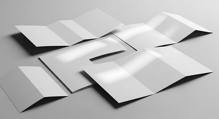 Blank Tri-Fold Brochure Mockup.