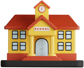 3D Render of a School Building