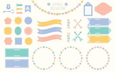 Beautiful lovely isolated blank floral labels, banners, and emblems icons design elements set on beige background