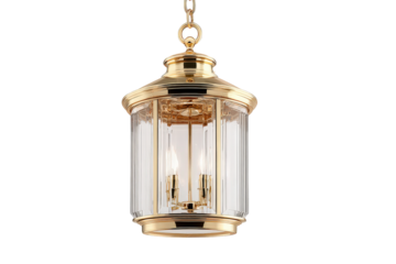 Elegant Brass Hanging Lantern Pendant Light Fixture.
