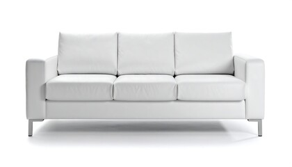 White Sofa Isolated on White Background