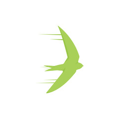 Swift Bird Logo Design &ndash; Modern Green Bird Icon for Nature, Eco, and Creative Branding