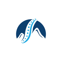 Vertical Spine Mountain Logo &ndash; Healing and Recovery Concept