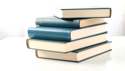 Stack of Books on White Surface