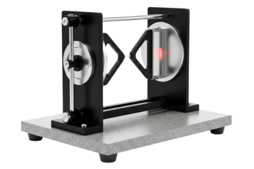 Scientific instrument for demonstrating mechanical principles isolated on a transparent background