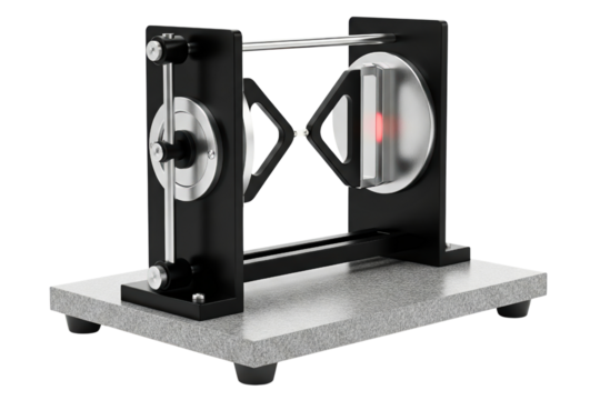 Scientific instrument for demonstrating mechanical principles isolated on a transparent background