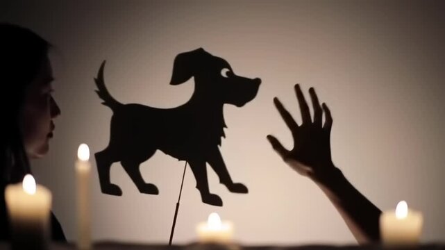 Shadow puppet dog performance