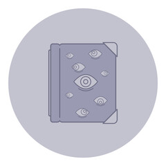 Fototapeta premium Illustration of spooky book design adorned with multiple eyes, perfect for Halloween celebrations. Festival filled with mystery and fun concept